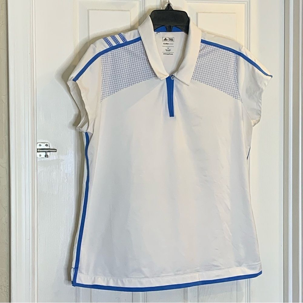 Adidas Golf Climacool White Collared V-neck Activewear Polo Shirt Size XL - Picture 3 of 11